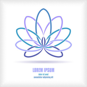 独特的形状莲花图标抽象设计元素. 矢量图.照片