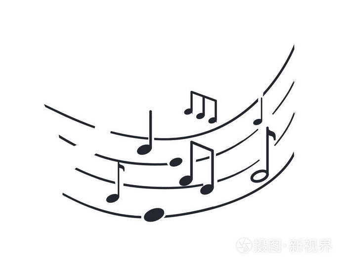 音乐笔记和旋律的结构, 声音标志插画-正版商用图片15p5ef-摄图新视界