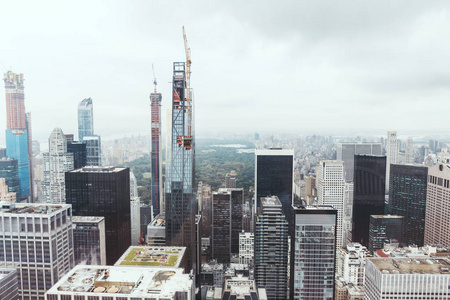 美国纽约市建筑鸟瞰图