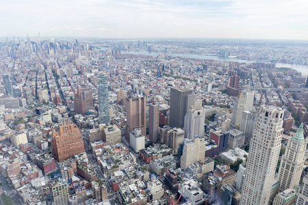 美国纽约市摩天大楼鸟瞰图