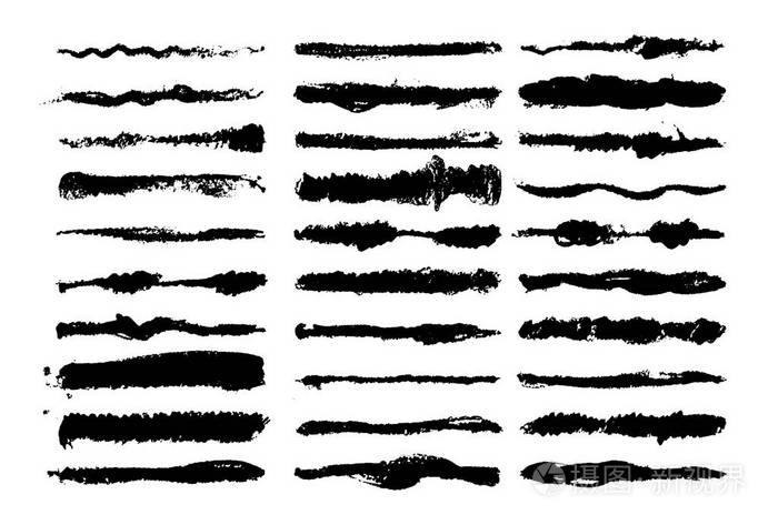 粗糙的艺术矢量画笔.手绘墨线.工艺风格矢量画笔.