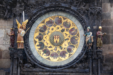 捷克共和国布拉格老城广场的天文钟