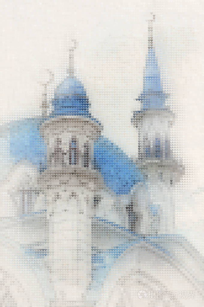 库尔谢里夫清真寺的马赛克心砖绘画是欧洲最大的.俄罗斯.喀山