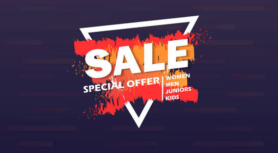 超级销售和特价. 50折. 矢量图. 彩色旗帜照片