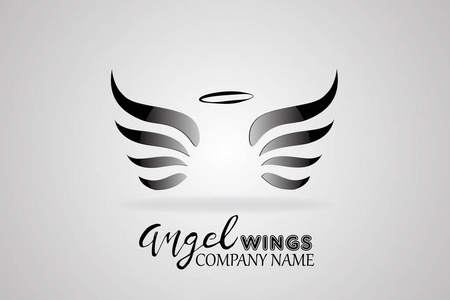 徽标天使翅膀图标矢量图像设计模板天使翅膀黄金草图标志矢量模板鸟类