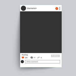 相框灵感来自Instagram的朋友互联网分享。 空的社交网络相框用于您的设计。 矢量模板EPS10
