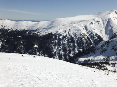 令人惊叹的冬季景色从托多尔卡峰皮尔山保加利亚