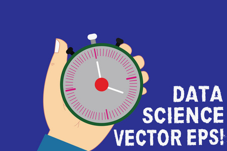 显示数据科学照片 epps 的书写笔记。展示数字信息分析现代技术的商业照片 hu 分析手持有停止手表计时器与启动停止按钮