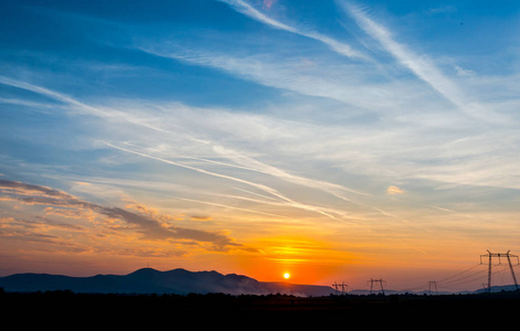 日落天空背景复制空间