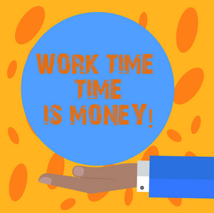 写笔记显示工作时间是金钱。商业照片展示快速完成更多的工作有效的胡分析手提供固体颜色圈标志海报