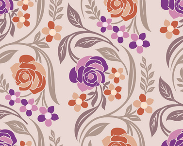 无缝矢量玫瑰花图案照片