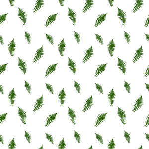 五颜六色的绿色枝蕨。 无缝图案。 矢量图。 eps10