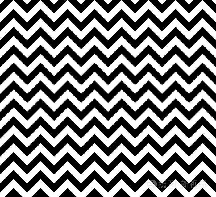 黑白锯齿无缝图案矢量和插图.插画-正版商用图片15qapr-摄图新视界