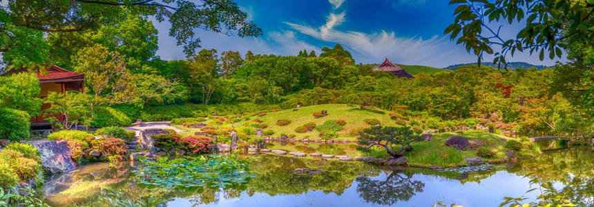 纳拉日本联合国教科文组织世界遗产地。 明治时代的伊森花园。