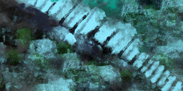 数字艺术中抽象森林景观表现的绘画