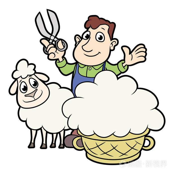 从绵羊中披羊毛的