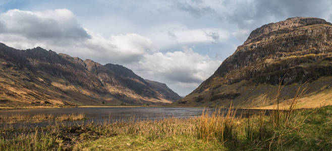 苏格兰高地被群山或丘陵包围的湖泊