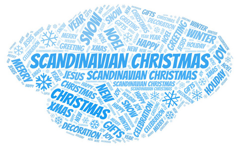 斯堪的纳维亚圣诞词云。 WordCloud仅用文本制作。