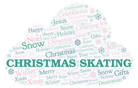 圣诞滑冰单词云。 WordCloud仅用文本制作。