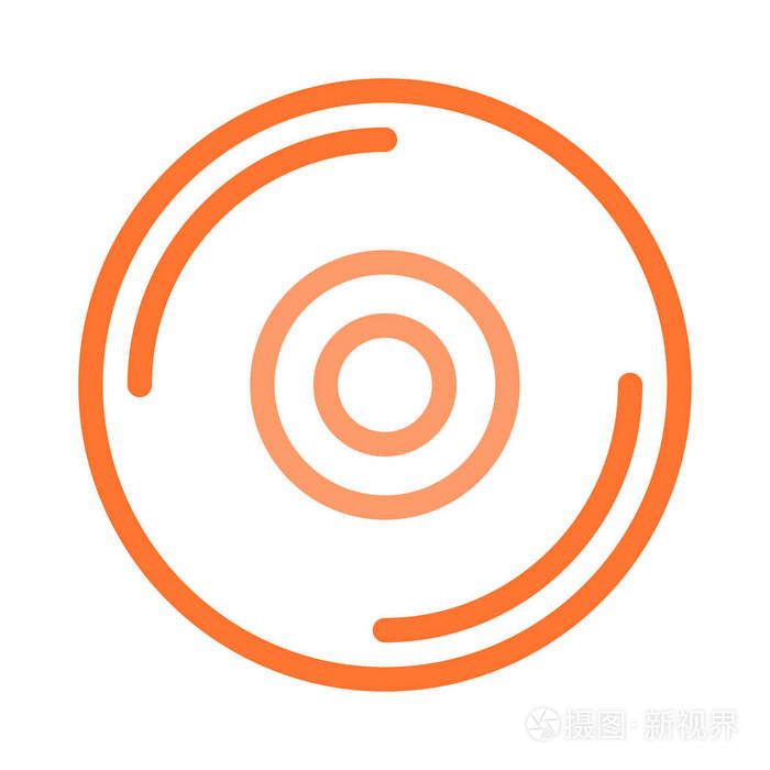 cd光盘平面样式图标矢量插图