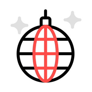 圣诞装饰球平面样式图标插图