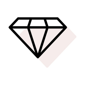 钻石平面样式图标矢量插图