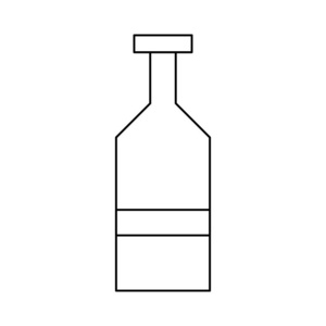 酒瓶平面样式图标插图