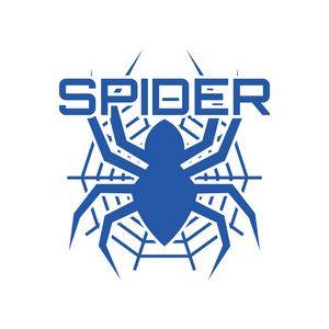 白色背景上隔离的蜘蛛标志. 矢量插图照片