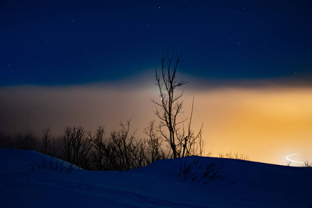 极北地区冬季夜景
