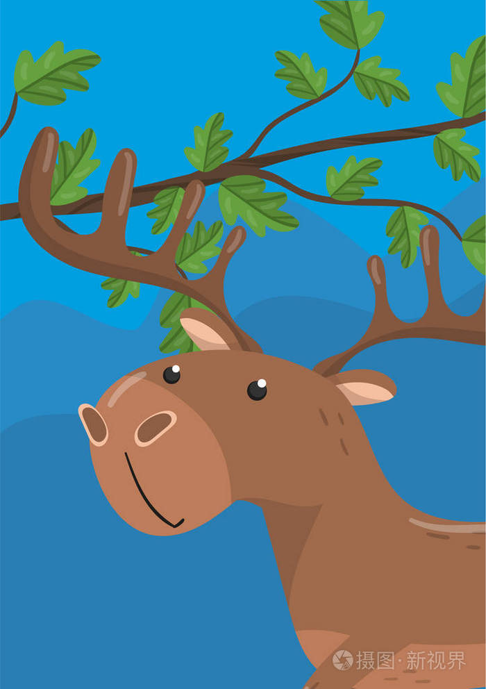 动物, 设计元素的横幅, 传单, 标语牌, 贺卡, 卡通风格插画-正版商用