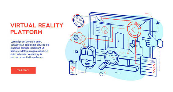 矢量广告设计模板虚拟现实平台图片