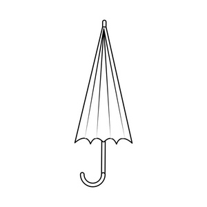 雨伞闭合符号在黑色和白色