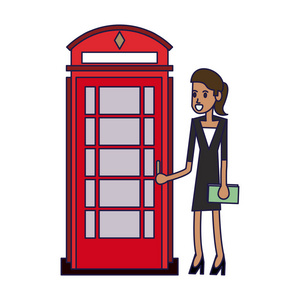 女商人和伦敦电话亭