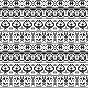 民族无缝单色图案。 阿兹特克几何背景。 部落指纹。 纳瓦霍布。 现代抽象壁纸。 矢量图。 用于纸纺设计。