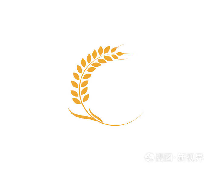 农业小麦标志模板矢量图标设计