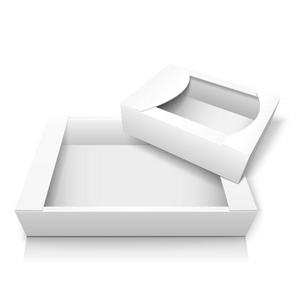 两个空的白色纸板箱。向量例证