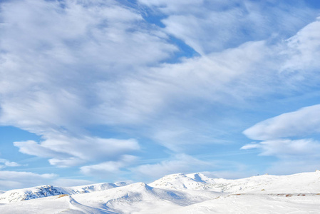 冬季雪山景观，阿尔卑斯山滑雪胜地