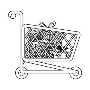 黑色和白色的购物车符号