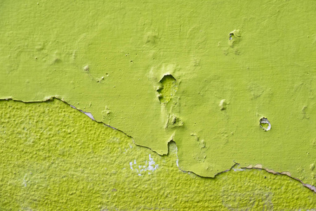 水泥墙绿色边缘纹理背景。 天然水泥的背景。
