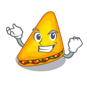 成功的墨西哥玉米饼包装与字符矢量插图