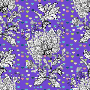 EPS10矢量插图。 可爱的无缝花印与春天的花。 漂亮的布料图案。