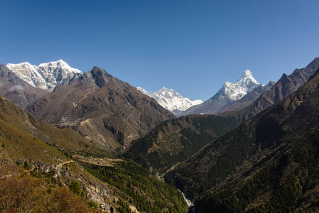 在尼泊尔喜马拉雅山徒步旅行