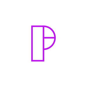 现代矢量标志字母p p粉红色线条字母设计矢量