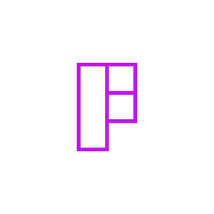 现代矢量标志字母f粉红色线条字母设计矢量