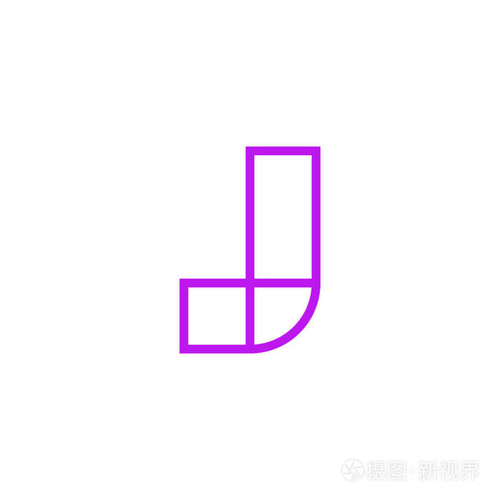 现代矢量标志字母jj粉色线条字母设计矢量