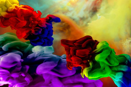 丙烯酸多色水墨,多色,烟雾,丙烯酸,艺术,彩色,抽象,背景,纹理照片