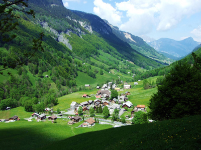 瑞士圣加伦州维斯坦宁村的景色