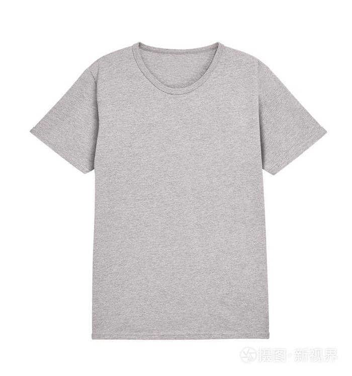 空白白色t恤隔离在白色背景与裁剪路径