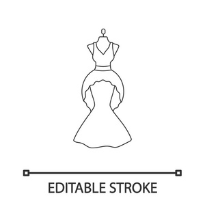 婚纱线性极简矢量插图图片