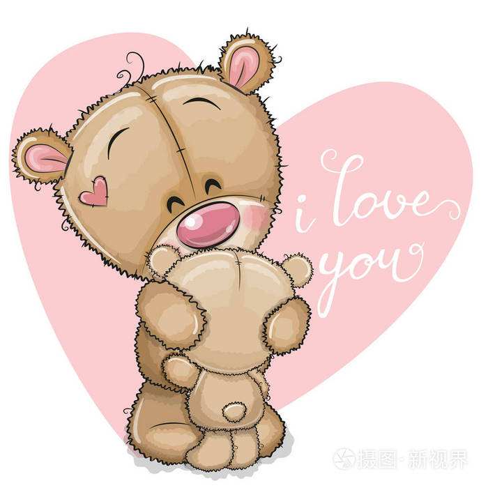 可爱的卡通熊妈妈抱着熊宝宝插画-正版商用图片15tlwm-摄图新视界